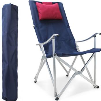 EC-A-027  ultralight simple folding aluminum frame reclining high back fishing chair with pillow